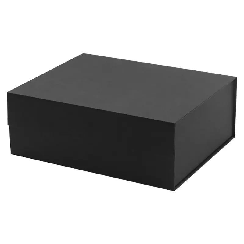 도매 검은 접이식 자기 폐쇄 뚜껑 플립 의류 식품 포장 배송 준비 접이식 선물 상자