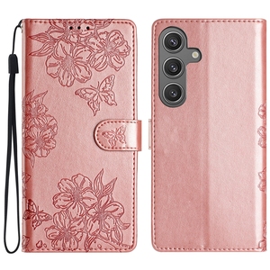 Étui portefeuille à fleurs en cuir pour Samsung <span class=keywords><strong>Galaxy</strong></span> S25 Edge S24 <span class=keywords><strong>Plus</strong></span> S23 Ultra S22 S21 FE S20 S10 S10E <span class=keywords><strong>S9</strong></span> S8 S7 Butterfly Flip Cover - Product Image 4