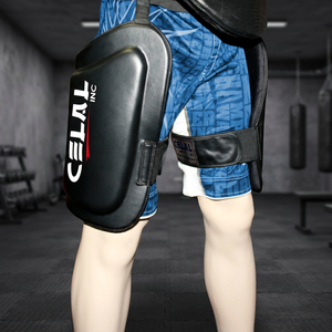Muay Thai Leg Kick Pad-Thigh Guards Synthetic Leather Multi-Layer <b>Foam</b> <b>Padding</b> for Karate Training High Shock Absorb Maximum - Product Image 2
