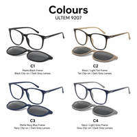 Lunettes de vue pour homme 2-en-1 pour la conduite quotidienne, monture carrée en Ultem à monture complète avec clip magnétique pour lunettes de soleil polarisées