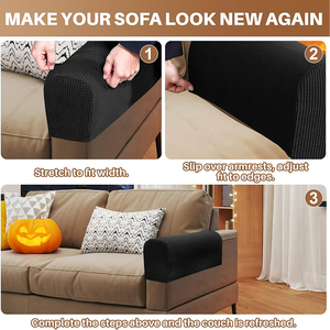 <span class=keywords><strong>Copri</strong></span> Braccioli Antiscivolo Elasticizzati Neri 8366 per Divani, Protezione per Mobili, Durevoli, Lavabili in Lavatrice, Morbidi <span class=keywords><strong>Copri</strong></span> Braccioli per <span class=keywords><strong>Divano</strong></span> - Product Image 4