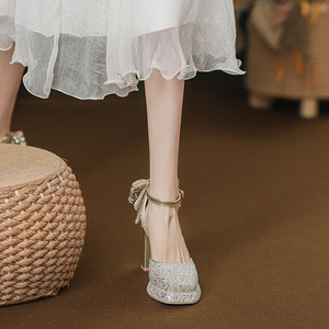 Zapatos de Tacón Alto para Mujer, Otoño 2026, Estilo Francés, Punta Cuadrada, Tacón Grueso, Elegantes, Cómodos, Antideslizantes, para Boda - Product Image 4