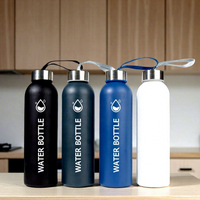 Gobelet à eau en verre borosilicate de haute qualité sans plomb ni BPA, 16 oz, avec couvercle en acier inoxydable épaissi et hermétique, résistant aux chocs thermiques