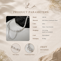 Collier classique en argent sterling 925 avec perles baroques d'eau douce, fermoir trombone, cadeau d'anniversaire pour femme