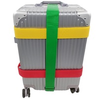 Sangle de bagage robuste avec boucle en plastique - Attache auto-agrippante colorée pour valise et fixation de cargaison