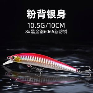 Black Gold Steel Anti-Rust Hook Long Casting <b>Suspended</b> Minnow Lua Fishing Lure - Product Image 3