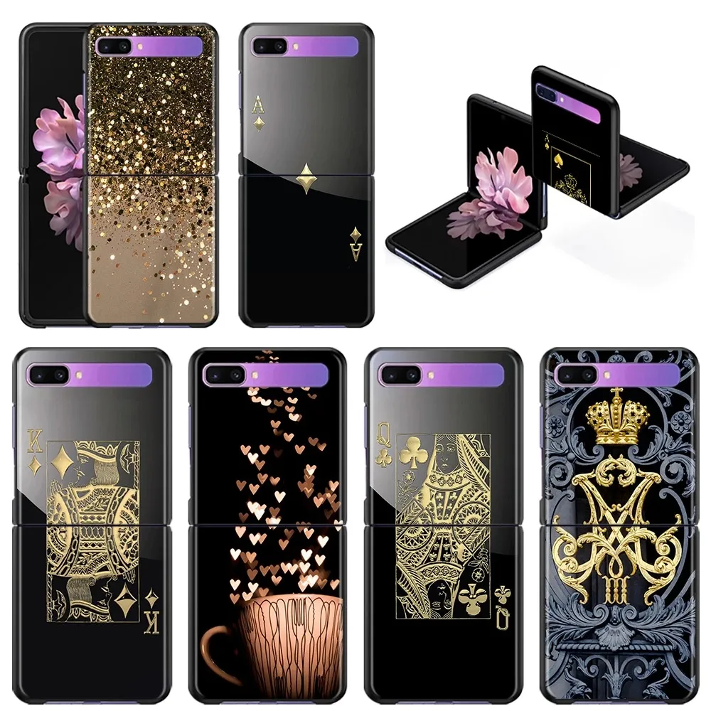 Ace Of Diamonds In Gold Art TPU Silicone Case for Samsung Galaxy Z Flip 3 5G Painted UV Printing Cover For Galaxy Z Flip 4