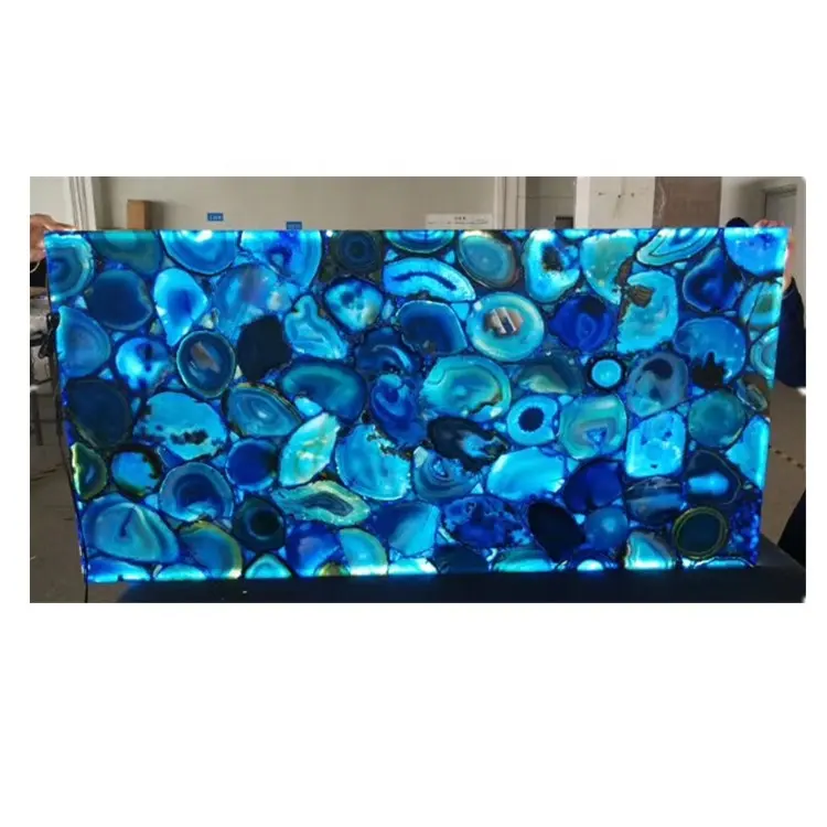 Composiet Semi Steen Gebruikt Tafel Top Precious Blue Onyx Agaat Stenen Platen