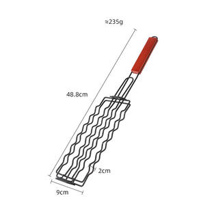 6 supports à hot-dogs avec poignée en bois, grille en fer résistante à la chaleur pour hot-dogs, saucisses, légumes, accessoires de grillades - Product Image 6