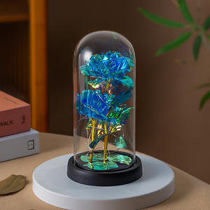 Glass cover gold foil <b>rose</b> lamp Valentine's Day Mother's Day creative gift decoration decoration factory - Product Image 6