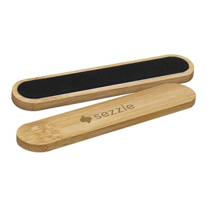 Natural Handy Bamboo Nail File with Black Emery Board Filing Surface Custom Promotional Gifts NF003 Bamboo Nail File in Stock