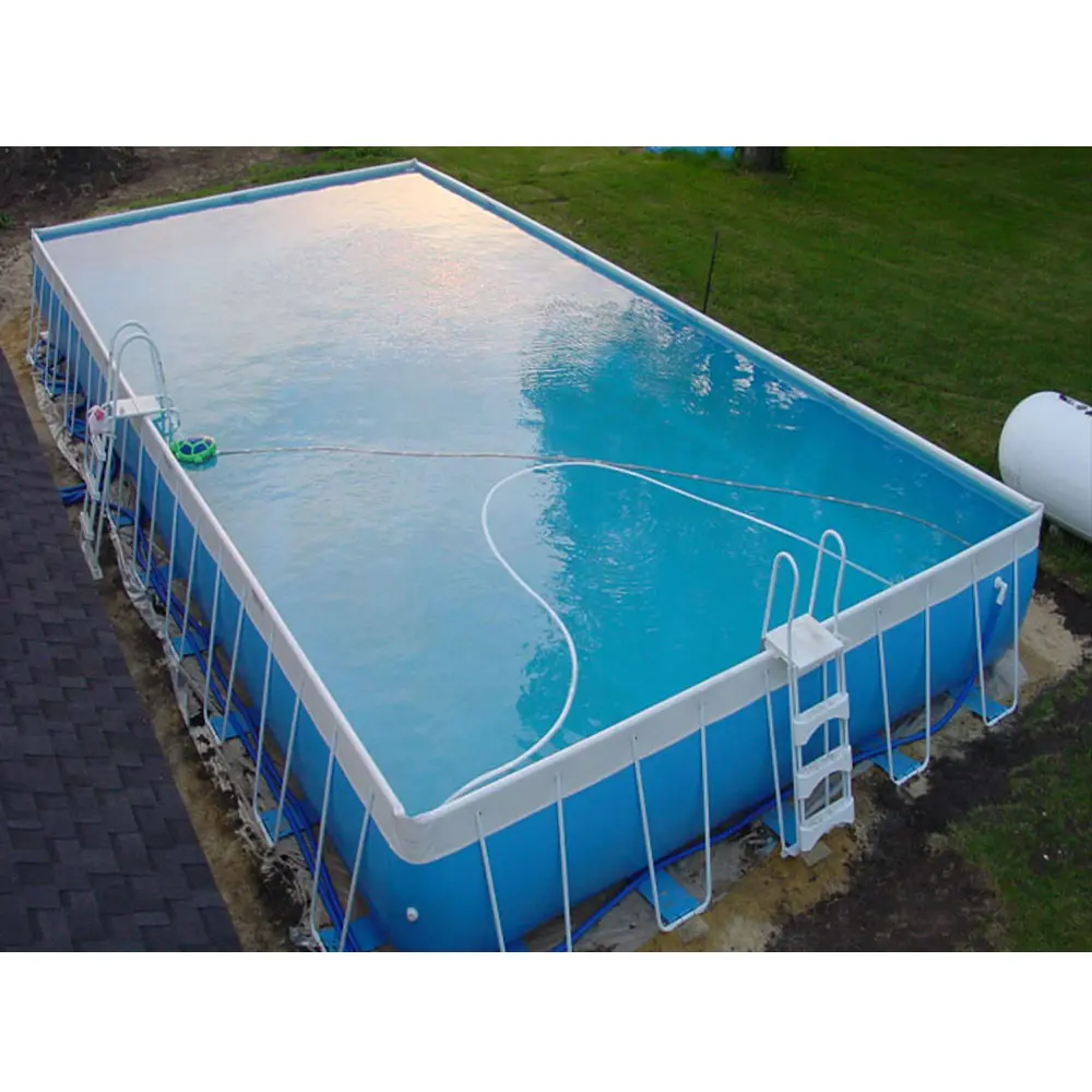 Ultra großer rechteckiger Metallrahmen Tragbarer Pool für aufblasbare Vergnügung wasserparks, Außen-/Innenbereich