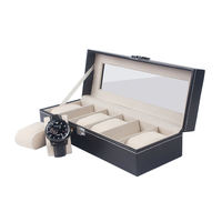 Luxe opbergdoos voor horloges, 3/6/10/12 vakjes, PU leder, met venster