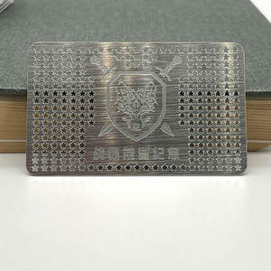 بطاقة أعمال معدنية فارغة ذات تصميم مخصص من الفولاذ المقاوم للصدأ باللون الفضي المصقول - Product Image 4