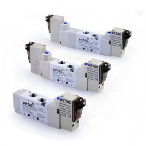 วาล์วแม่เหล็กไฟฟ้า Airtac รุ่น 5V110-06 แรงดันไฟฟ้ากระแสตรง 24V ขนาด 1/4 นิ้ว วาล์วควบคุมแก๊สแบบไพล็อต - Product Image 1