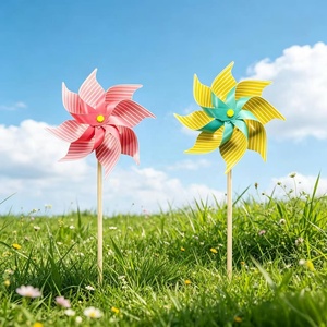 Molinillo <span class=keywords><strong>de</strong></span> Jardín Color Macaron |   Pequeño Molinillo <span class=keywords><strong>de</strong></span> Viento <span class=keywords><strong>de</strong></span> Colores Pastel para Bodas y Fiestas |   Decoración Impermeable para Jardín y Artículos para Fiestas al Aire Libre - Product Image 1
