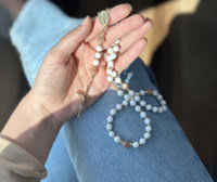 Bracelet de prière catholique avec médaille miraculeuse de Notre-Dame de Grâce, charme central, cadeau de baptême