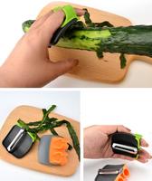 Nouveau Gadget de cuisine à faible coût, pommes, palmier, fruits, légumes, râpe en acier inoxydable, éplucheur de pommes de terre à Double doigt