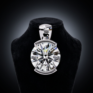 Collier pendentif solitaire en argent sterling 925 avec diamant de laboratoire taille brillant rond, certifié IGI, pour femme - Product Image 2