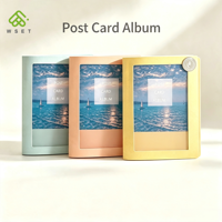 Album de cartes postales écologique avec couverture en paille de blé, 30 pochettes, intérieur en PP imperméable, couverture transparente DIY, porte-cartes photo pour collection