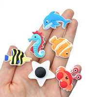 Charmes de chaussures décoratifs en forme d'animaux marins mignons, en PVC souple, en caoutchouc, dessin animé unisexe, bricolage, requins, baleines, étoiles de mer, accessoires de chaussures