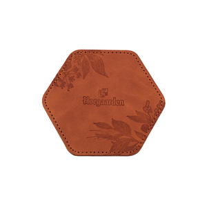 Подставки из искусственной кожи с восьмиугольным логотипом, 9*9*0,3 см - Product Image 4