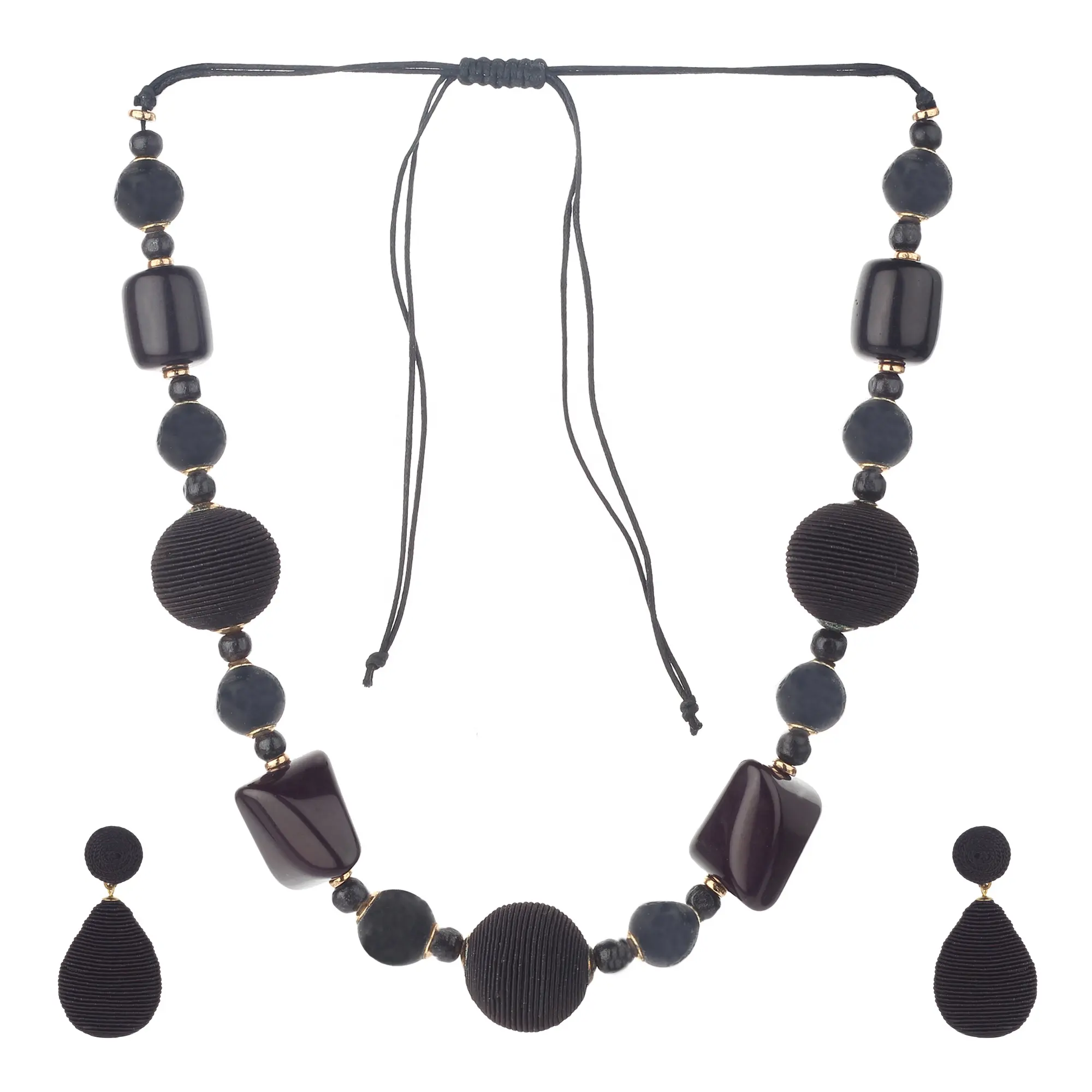 Böhmische Harz Perlen lange Halsketten Anhänger Frauen handgemachte Perlen Kragen Lätzchen Halsreif Statement Halskette Ethnischer Schmuck