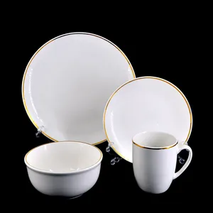 Cierto diseño Borde de Oro 16 pcs Baviera de cena de porcelana cerámica libre ejemplo