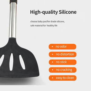 Multifunctional Natural Color <b>Silicone</b> Kitchenware <b>Set</b> Eco-Friendly Cooking <b>Utensils</b> Holder Dishwasher Safe 10 Pieces for Home - Product Image 6