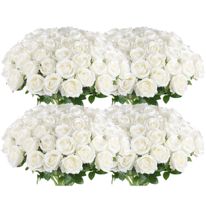 Arreglo Floral Artificial de Alta Gama con Rosas Blancas de Seda y Hortensias para Centro de Mesa, Decoración para Bodas, Navidad, Graduaciones y Hogar - Product Image 3