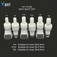 Raccord à raccordement rapide CPC en plastique avec clapet anti-retour 3/8 BRT Medical pour tuyau d'eau/air à pression, raccords cannelés