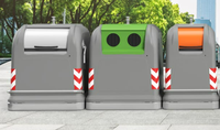 3000L City Box Gestão Resíduos Recipiente Top Levantado e Inferior Esvaziado
