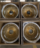 Jantes à rayons EVOR WHEEL Triple Gold Cross 13 14 pouces Dayton Wire