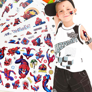 Autocollants de tatouage à transfert d'eau pour enfants, super-héros de dessins animés, <span class=keywords><strong>Spiderman</strong></span> incroyable, univers parallèle, fête d'anniversaire, vente chaude - Product Image 1