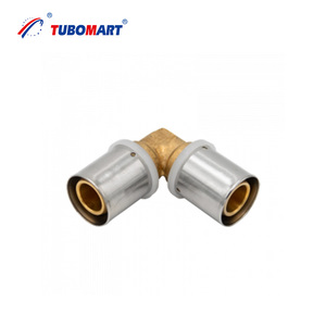 Tubomart OEM raccord à pression en laiton poli à haute pression <span class=keywords><strong>coude</strong></span> égal pour tuyaux PEX PERT multicouches - Product Image 1