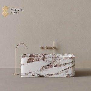 YUSHI Modern Minimalist traverten bağlantısız küvet dikdörtgen süzgeç ile Retro doğal tarzı banyo için iliklerine - Product Image 6