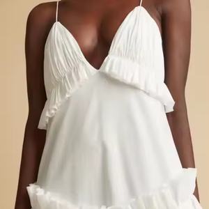 Vestido de Lino de Verano de Último Diseño, Vestido Midi Sexy de Línea A para Mujer, para la Playa - Product Image 5