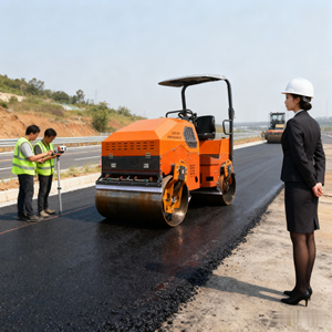 Marchez derrière le rouleau de route vibrant avec le moteur diesel de la Chine - Product Image 1