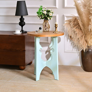 Table basse ronde en bois décorative de style européen INNOVA avec design à panneaux pour le salon, meubles de maison - Product Image 3