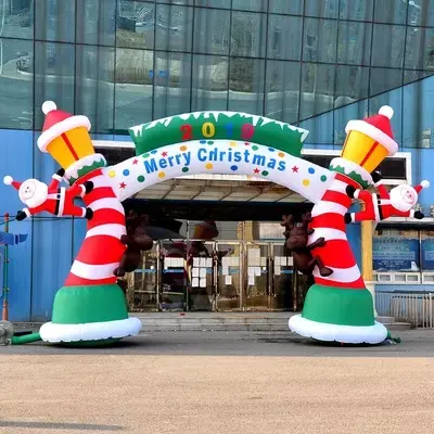 Factory Price Outdoor Festival Decoration Tree Inflatable Christmas Santa Claus Arch