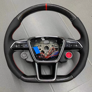 Volant en fibre de carbone forgé pour <span class=keywords><strong>Audi</strong></span> <span class=keywords><strong>S4</strong></span> S6 S7 RS3 RS4 RS6 A6 A7 A6 C7 A3 8p <span class=keywords><strong>audi</strong></span> A4 B8 avec palettes de changement de vitesse - Product Image 1