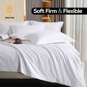 Bộ ga trải giường khách sạn 5 sao cao cấp mềm mại như ga trải giường Ai Cập, 100% cotton trắng, bộ chăn ga gối đệm khách sạn - Product Image 1