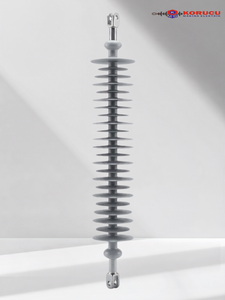Aislador de Silicona Compuesto para Línea de Transmisión de Alta Tensión KORUCU 170kV 120kN, Tipo Varilla Larga, Rejilla de Goma Polimérica, Clevis - Product Image 1