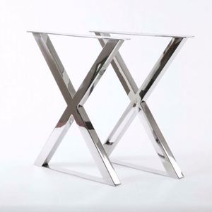 Custom X Shape Stainless Steel Leg for Coffee and Dining Table Leg - Product Image 1