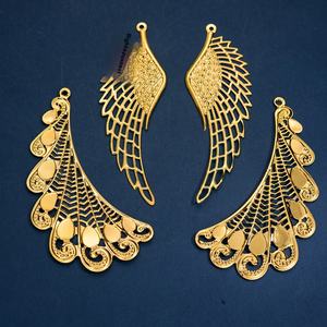 대형 금/실버 도금 금속 DIY 장식 세트 친환경 Guojie 고대 공작 날개 왕관 민족 꽃 조각 금속 - Product Image 2