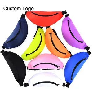 M2410 Custom Logo Wholesale Bolsas Nylon Gym Belt Fanny Pack Crossbody Chest Bag Zipper Running Sport Waist Bags For Women Men