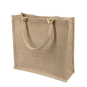 <span class=keywords><strong>Sac</strong></span> En toile de Jute avec revêtement En Pe naturel, fourre-tout réutilisable, idéal pour les courses, couleur à Logo personnalisé, écologique, - Product Image 1