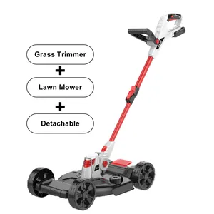 VERTAK 20V 2 in 1 multifunction garden tools cordless electric grass trimmer machine and lawn mower for grass with wheels