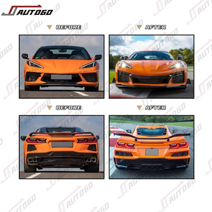Kit carrosserie en matériau PP ABS de nouvelle conception pour <span class=keywords><strong>Corvette</strong></span> C8, mise <span class=keywords><strong>à</strong></span> niveau vers Z06, pare-chocs avant et arrière, calandre, grille de tuyau - Product Image 2