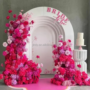 Neues Design Acryl-Ständer Hochzeitsblumenbogen Wellenförmiger Hochzeits-Hintergrund Bühnendekoration für Veranstaltungen und Feiern - Product Image 2